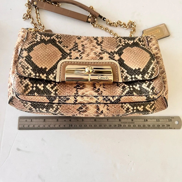 COACH Embossed Faux Python Innovation Leather Bag, Purse. New In Box. Elegant - Picture 14 of 15